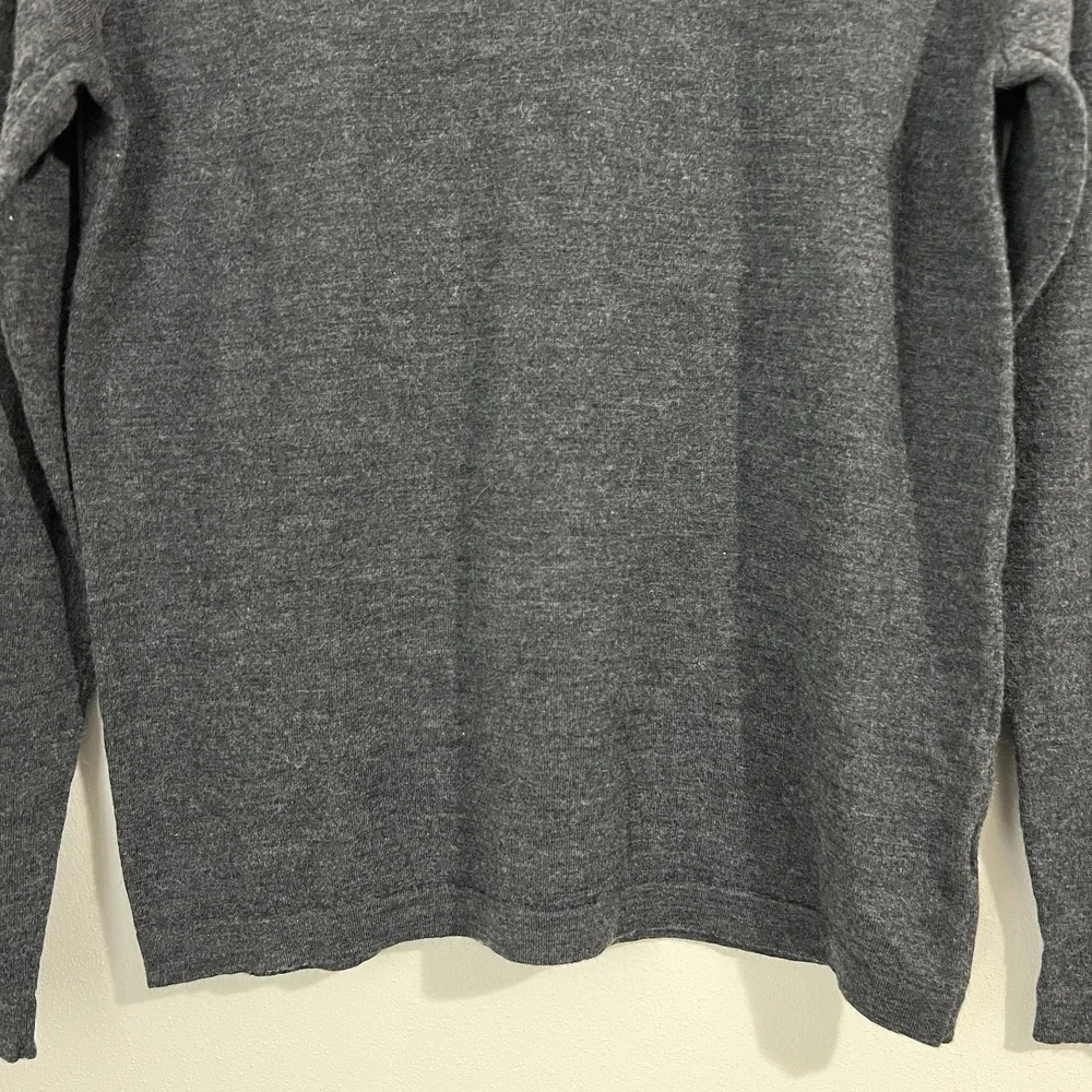 Patrick Assaraf Men's Medium 100% Merino Wool Base Layer Crewneck Sweater‎ Gray